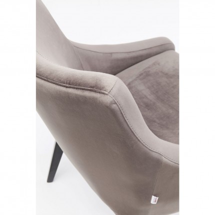 Chaise Mode pieds noirs velours gris Kare Design