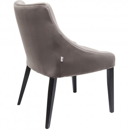 Chaise Mode pieds noirs velours gris Kare Design