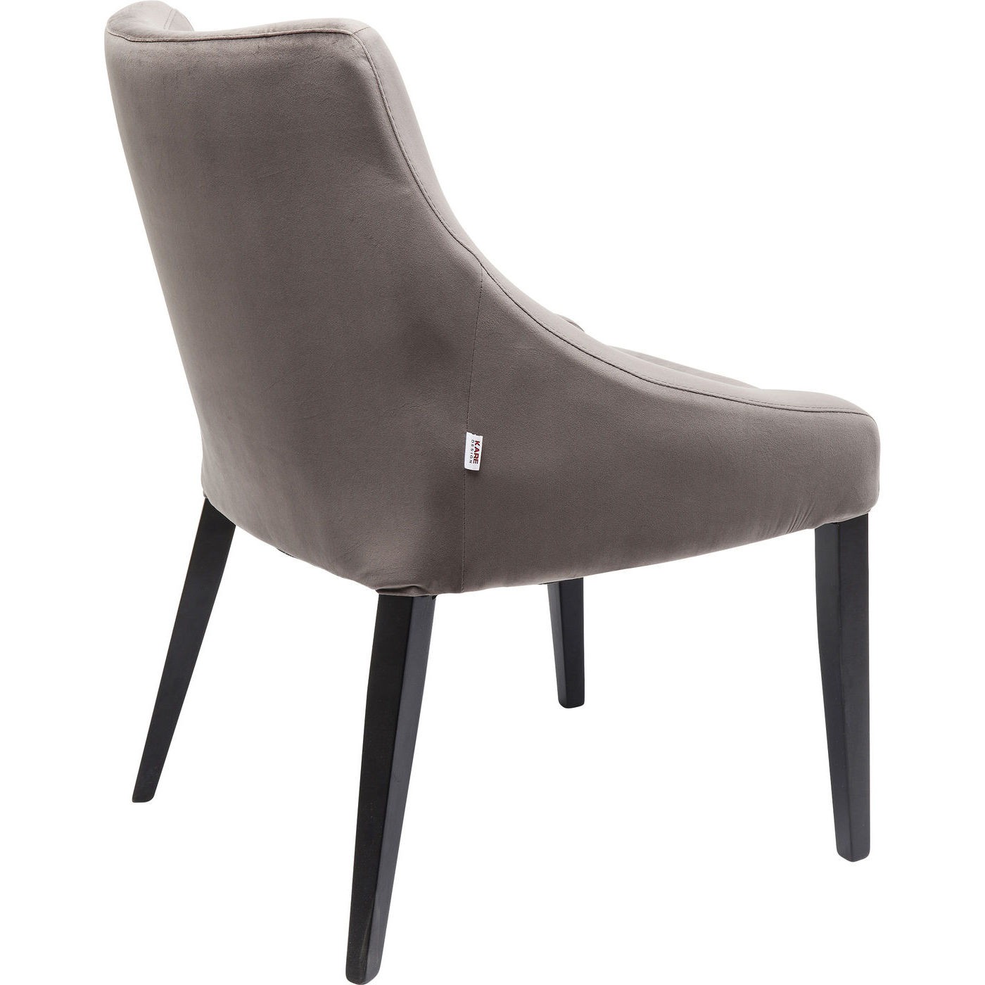 Chaise Mode pieds noirs velours gris Kare Design