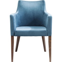 Chair with Armrest Mode Velvet Bluegreen Kare Design