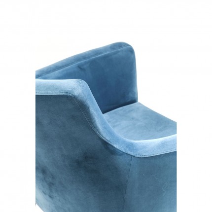 Chaise avec accoudoirs Mode velours bleu pétrole Kare Design