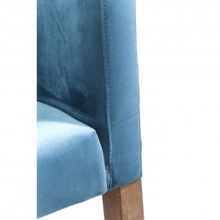 Chaise avec accoudoirs Mode velours bleu pétrole Kare Design