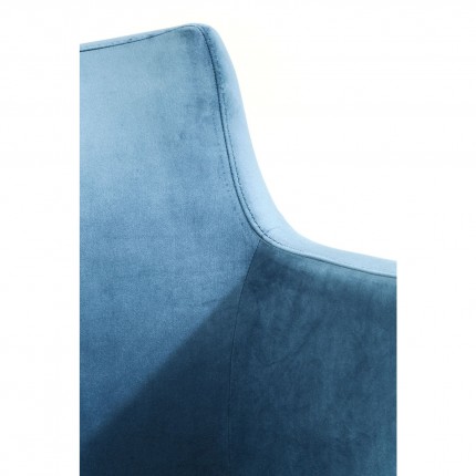 Chaise avec accoudoirs Mode velours bleu pétrole Kare Design