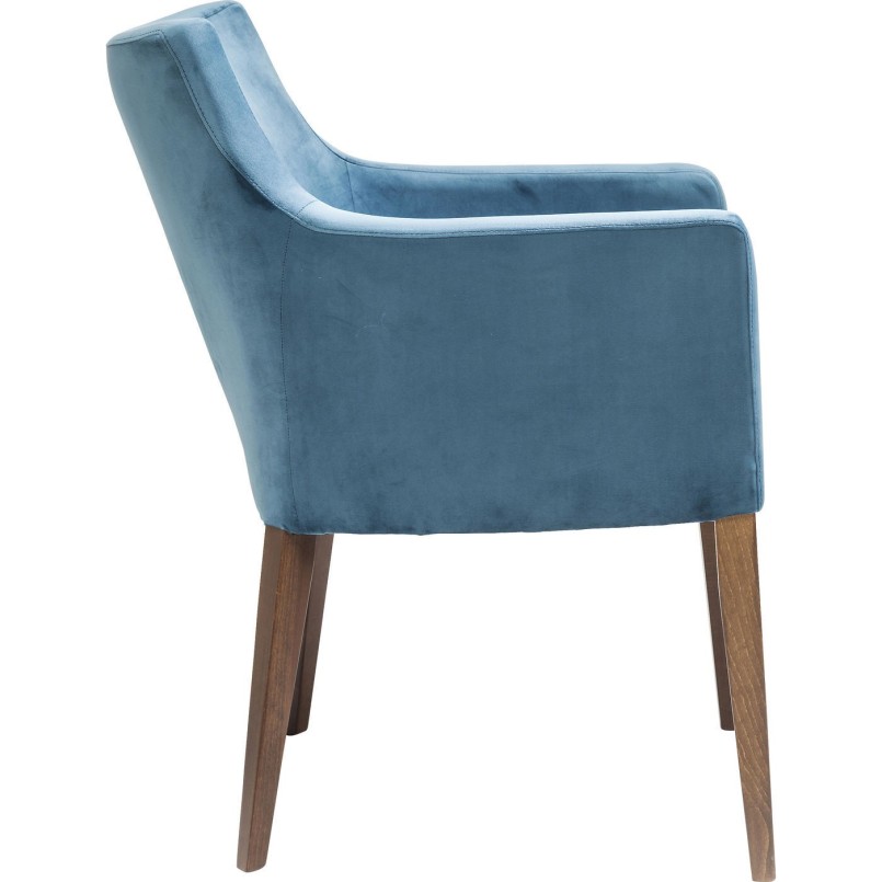 Chair with Armrest Mode Velvet Bluegreen Kare Design