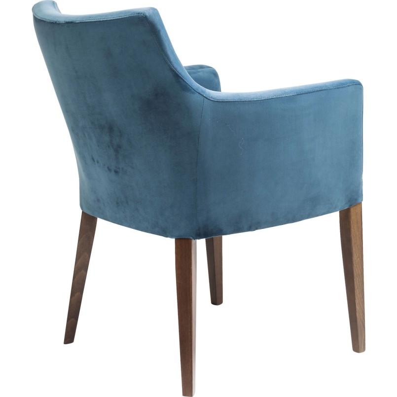 Chair with Armrest Mode Velvet Bluegreen Kare Design