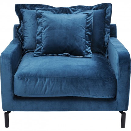 Fauteuil Lullaby velours bleu pétrole Kare Design