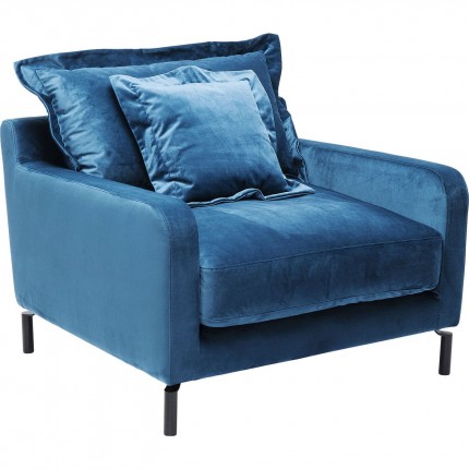 Fauteuil Lullaby velours bleu pétrole Kare Design