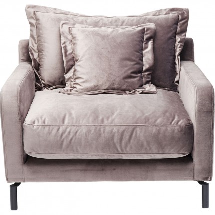 Fauteuil Lullaby velours taupe Kare Design