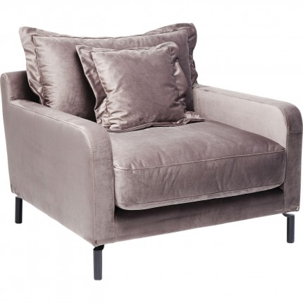 Fauteuil Lullaby velours taupe Kare Design