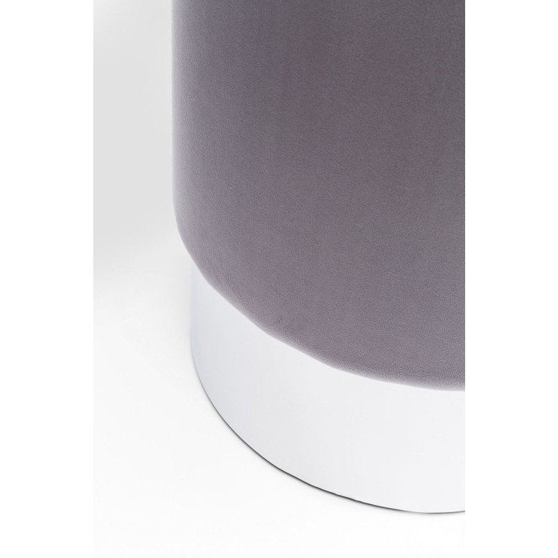 Stool Cherry Light Grey Silver Ø35cm Kare Design