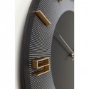 Horloge murale Leonardo noire et dorée Kare Design
