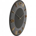 Horloge murale Leonardo noire et dorée Kare Design