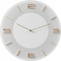 Horloge murale Leonardo blanche et dorée Kare Design