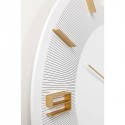 Horloge murale Leonardo blanche et dorée Kare Design