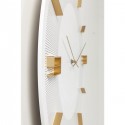 Horloge murale Leonardo blanche et dorée Kare Design