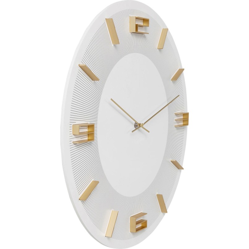 Wall Clock Leonardo White/Gold Kare Design