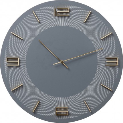 Horloge murale Leonardo grise et dorée Kare Design