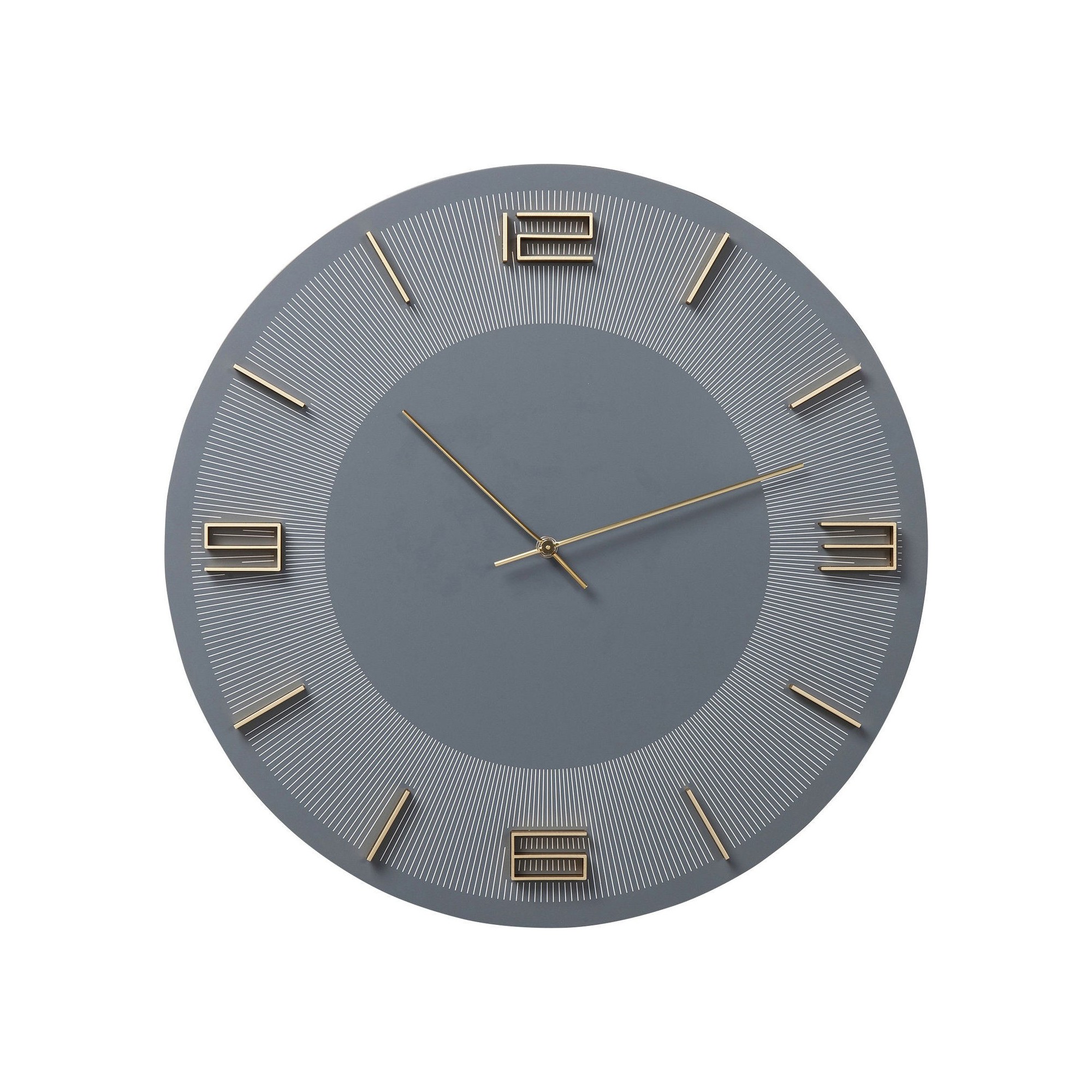 Horloge murale Leonardo grise et dorée Kare Design