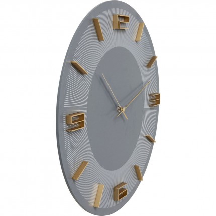 Horloge murale Leonardo grise et dorée Kare Design