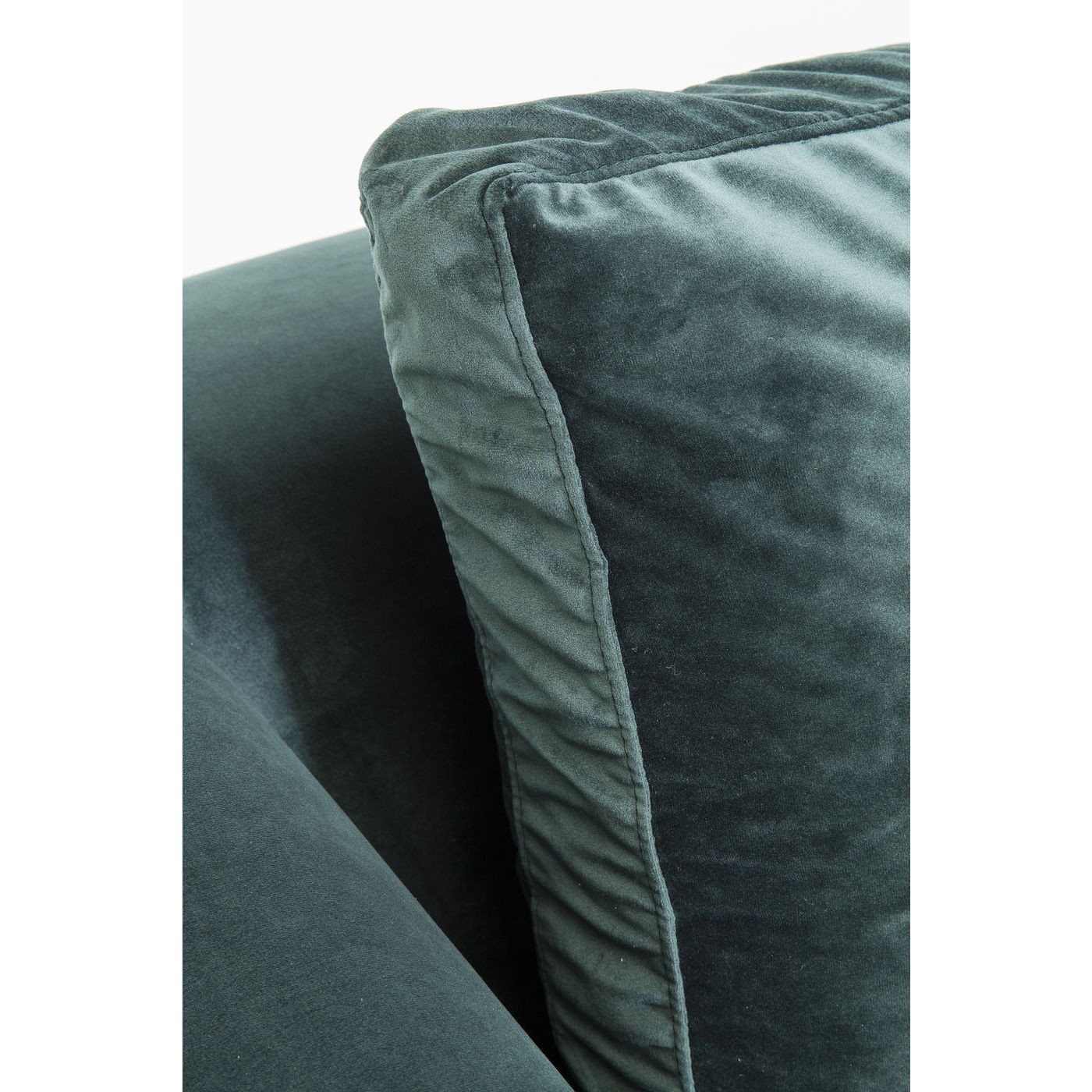 Canapé d'angle Gianna 290cm gauche velours vert pieds noirs Kare Design