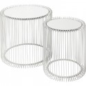 Tables d'appoint Wire argentées set de 2 Kare Design