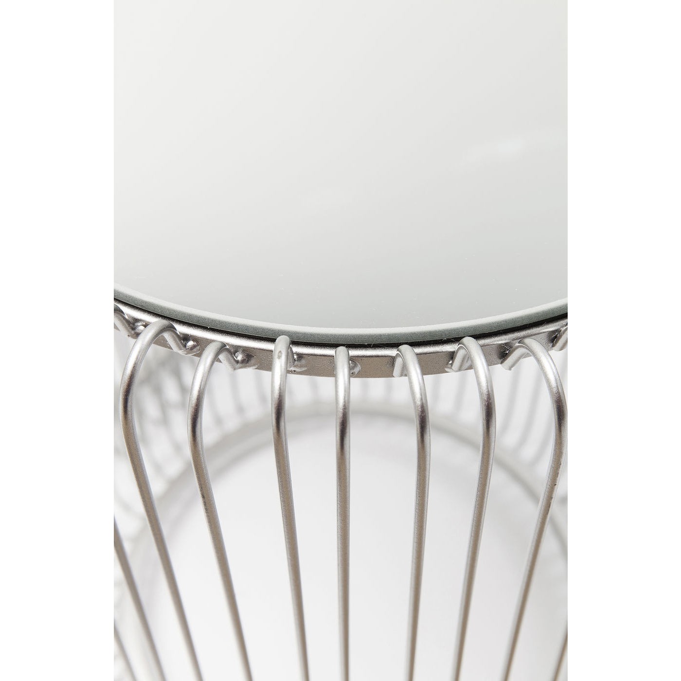 Tables d'appoint rondes Wire argentées set de 2 Kare Design