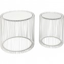 Tables d'appoint Wire argentées set de 2 Kare Design