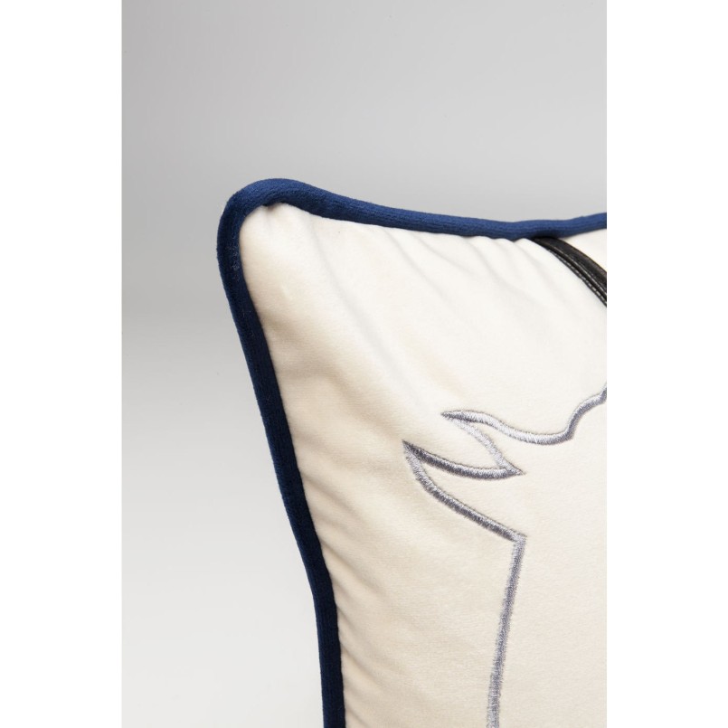 Coussin beige têtes de chevaux 28x50cm Kare Design