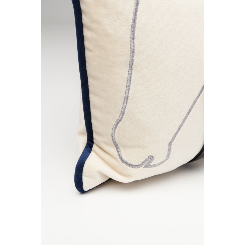 Coussin beige têtes de chevaux 28x50cm Kare Design