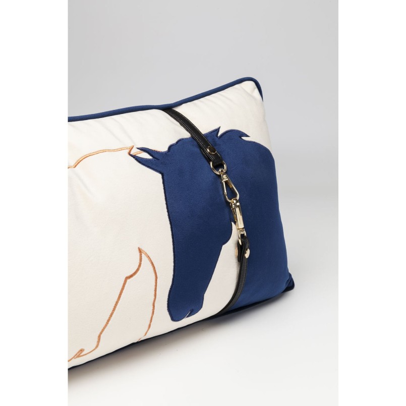 Coussin beige têtes de chevaux 28x50cm Kare Design