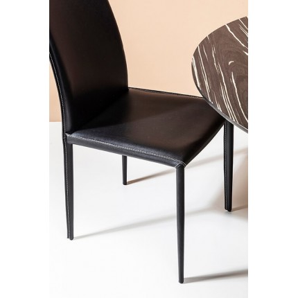 Chaise en cuir Milano noire Kare Design