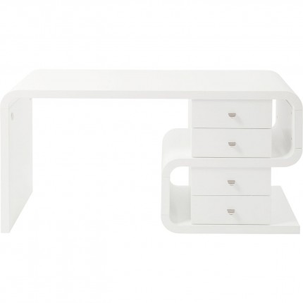 Bureau Snake blanc 4 tiroirs 150x70cm Kare Design