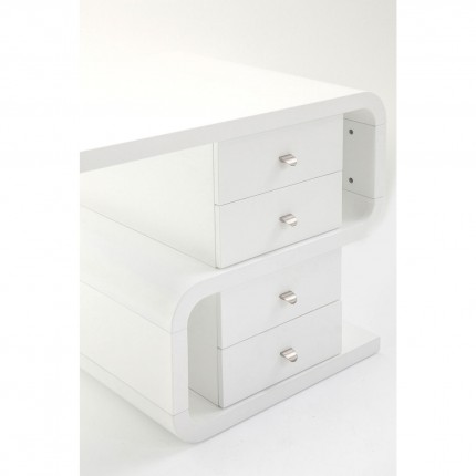 Bureau Snake blanc 4 tiroirs 150x70cm Kare Design