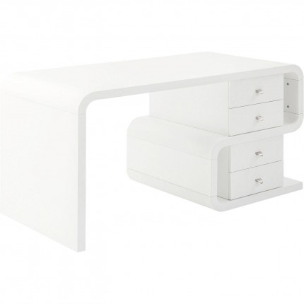 Bureau Snake blanc 4 tiroirs 150x70cm Kare Design