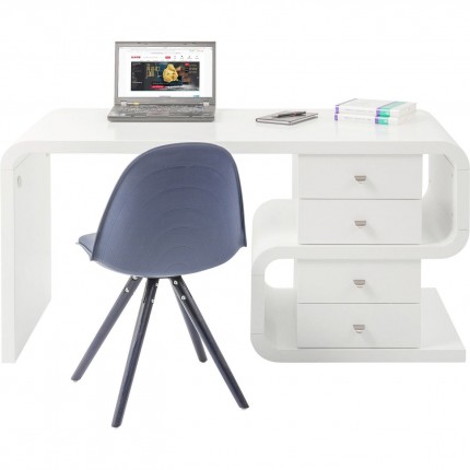 Bureau Snake blanc 4 tiroirs 150x70cm Kare Design