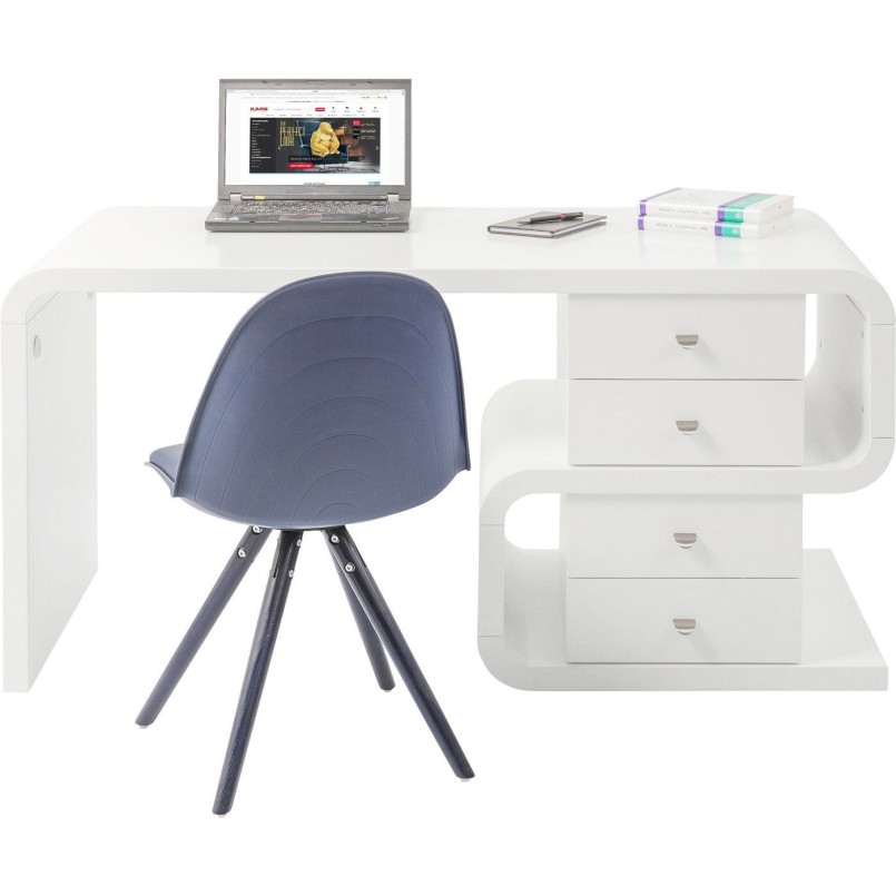 White Club Desk Snake 150x70cm Kare Design
