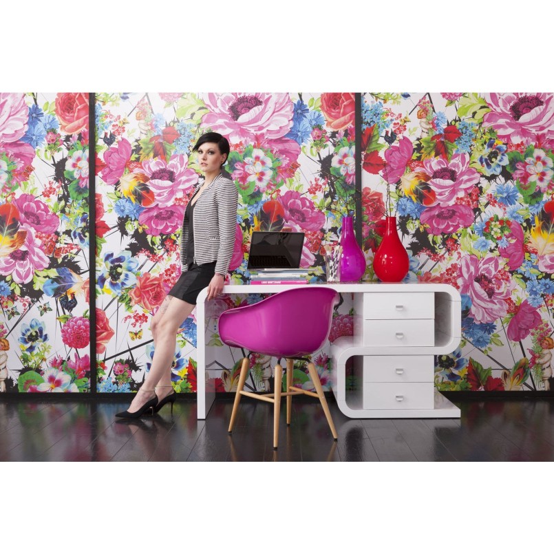 White Club Desk Snake 150x70cm Kare Design