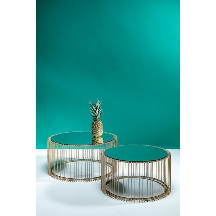 Tables basses rondes Wire set de 2 laiton Kare Design