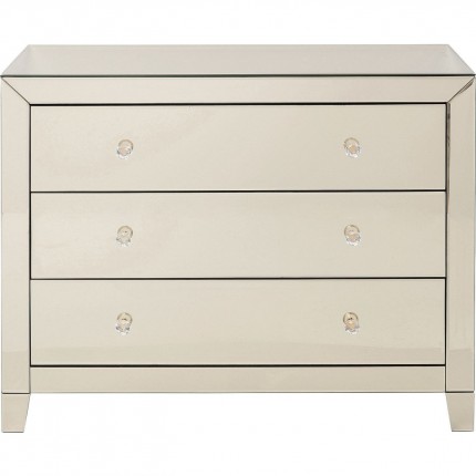 Commode Luxury champagne 3 tiroirs Kare Design