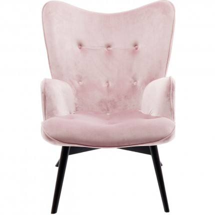 Fauteuil Vicky velours rose Kare Design