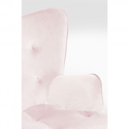 Fauteuil Vicky velours rose Kare Design