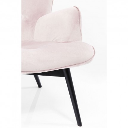 Fauteuil Vicky velours rose Kare Design