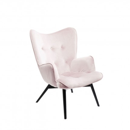 Fauteuil Vicky velours rose Kare Design