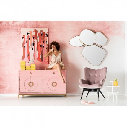 Fauteuil Vicky velours rose Kare Design