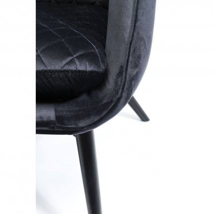 Fauteuil Tudor velours noir Kare Design