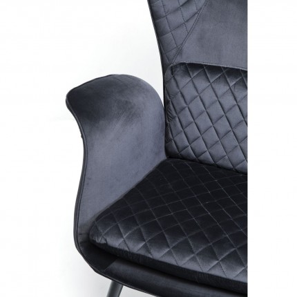 Armchair Tudor velvet black Kare Design
