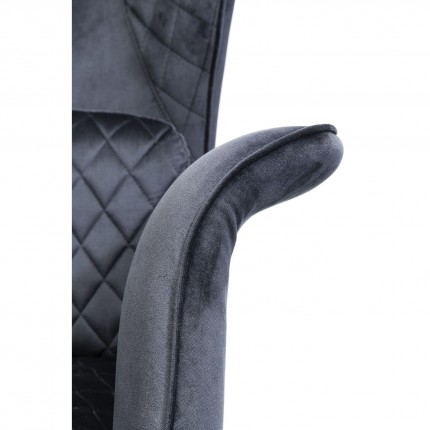 Fauteuil Tudor velours noir Kare Design