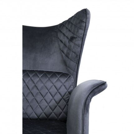 Fauteuil Tudor velours noir Kare Design