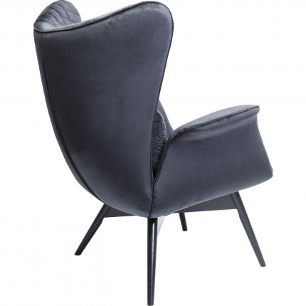 Armchair Tudor velvet black Kare Design