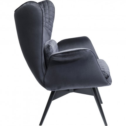 Fauteuil Tudor velours noir Kare Design